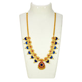 Gold Plated Ruby Stone Blue Palakka Necklace - KSupreme