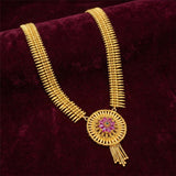 Gold Plated Ruby Stone Jasmine Long Chain - K Supreme
