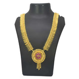 Gold Plated Ruby Stone Jasmine Long Chain - K Supreme