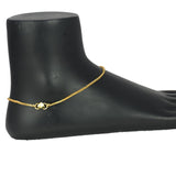 Gold Plated Simple Plain Design Anklets For Girls
