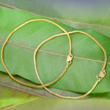 Gold Plated Simple Plain Design Anklets For Girls
