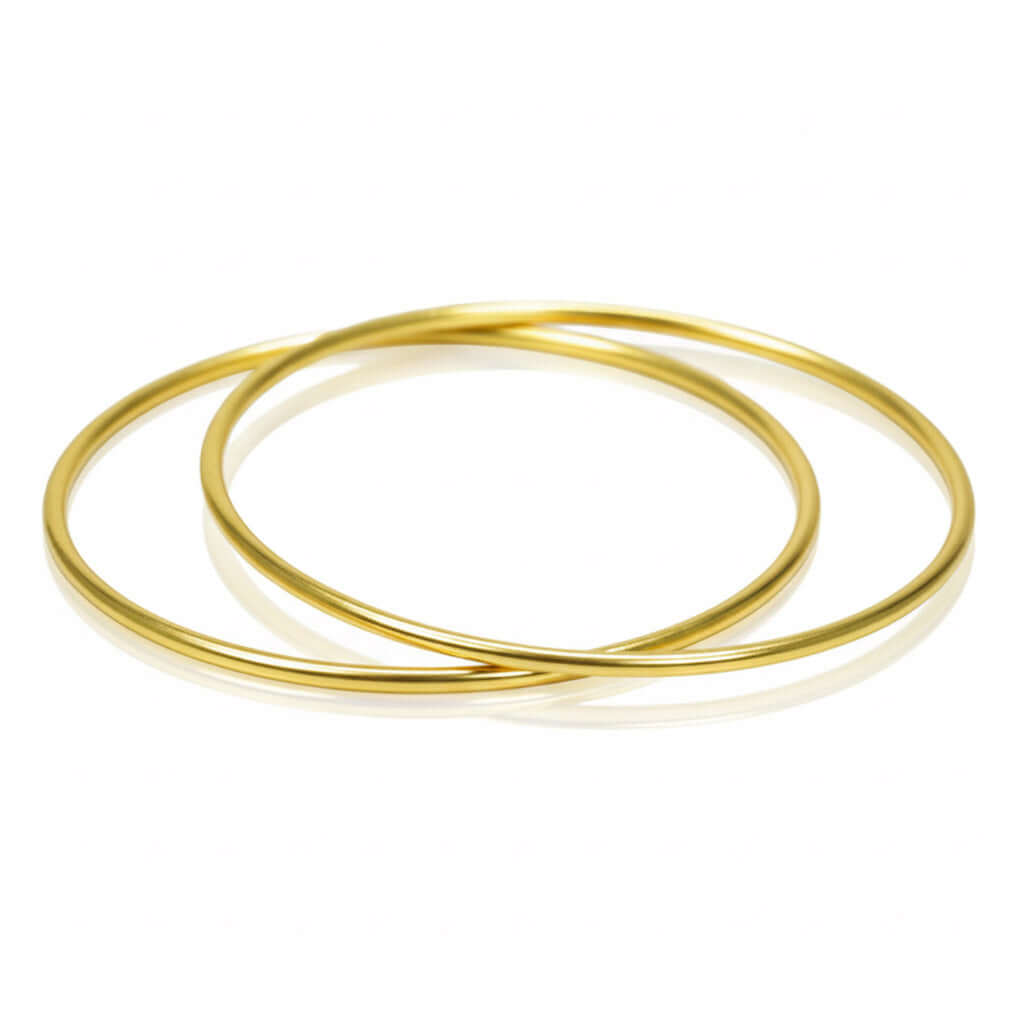 Gold Plated Simple Thin Daily Wear Plain Bangles - K Supreme