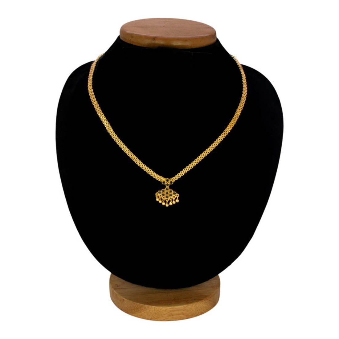 Gold Plated Small Adial Stone Pendant Necklace - K Supreme