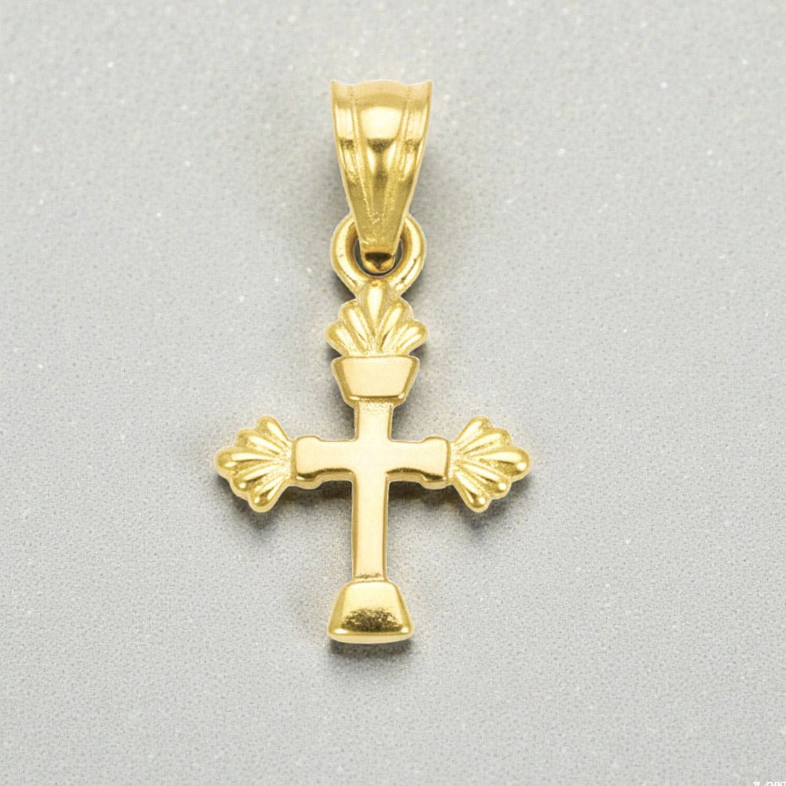Gold - Plated Small Ornate Christian Cross Pendant - K Supreme