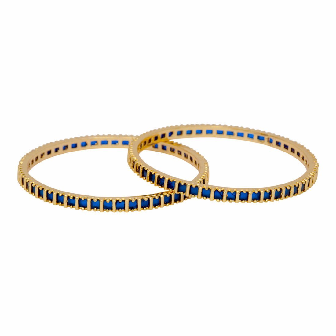 Gold Plated Square Semi Precious Stone Bangles - KSupreme