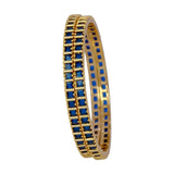 Gold Plated Square Semi Precious Stone Bangles - KSupreme