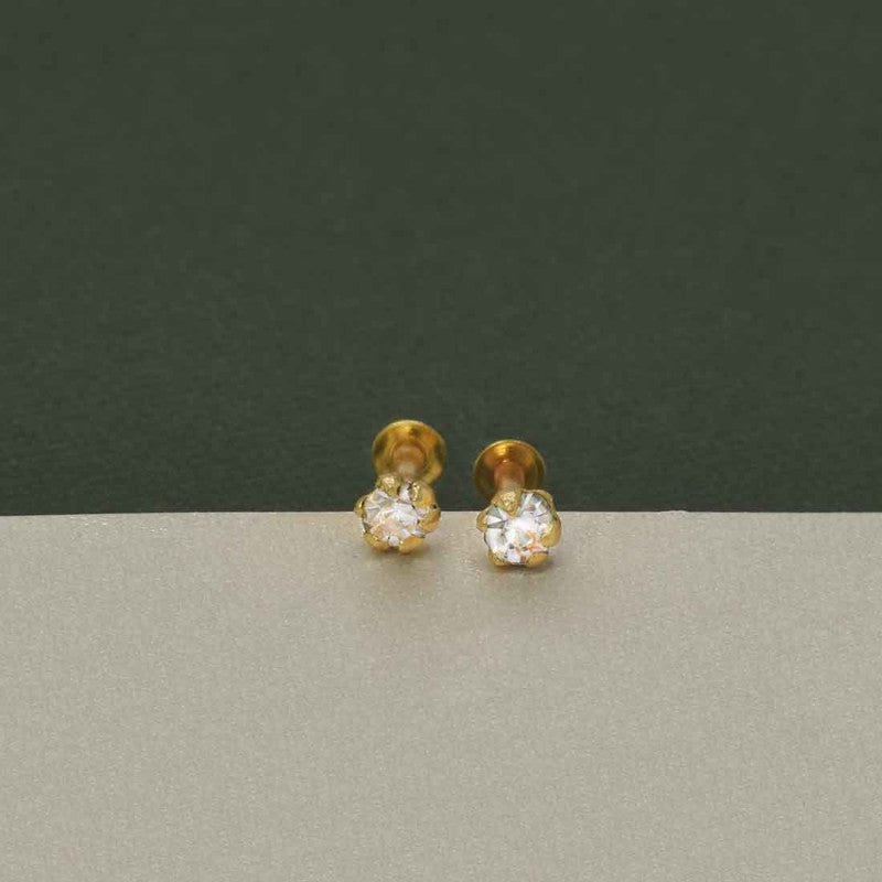 Gold Plated Stone Kids stud Second Stud Nose stud - KSupreme