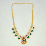 Gold Plated Traditional Palakka Necklace - 4 Stone - K Supreme