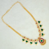 Gold Plated Traditional Palakka Necklace - 4 Stone - K Supreme