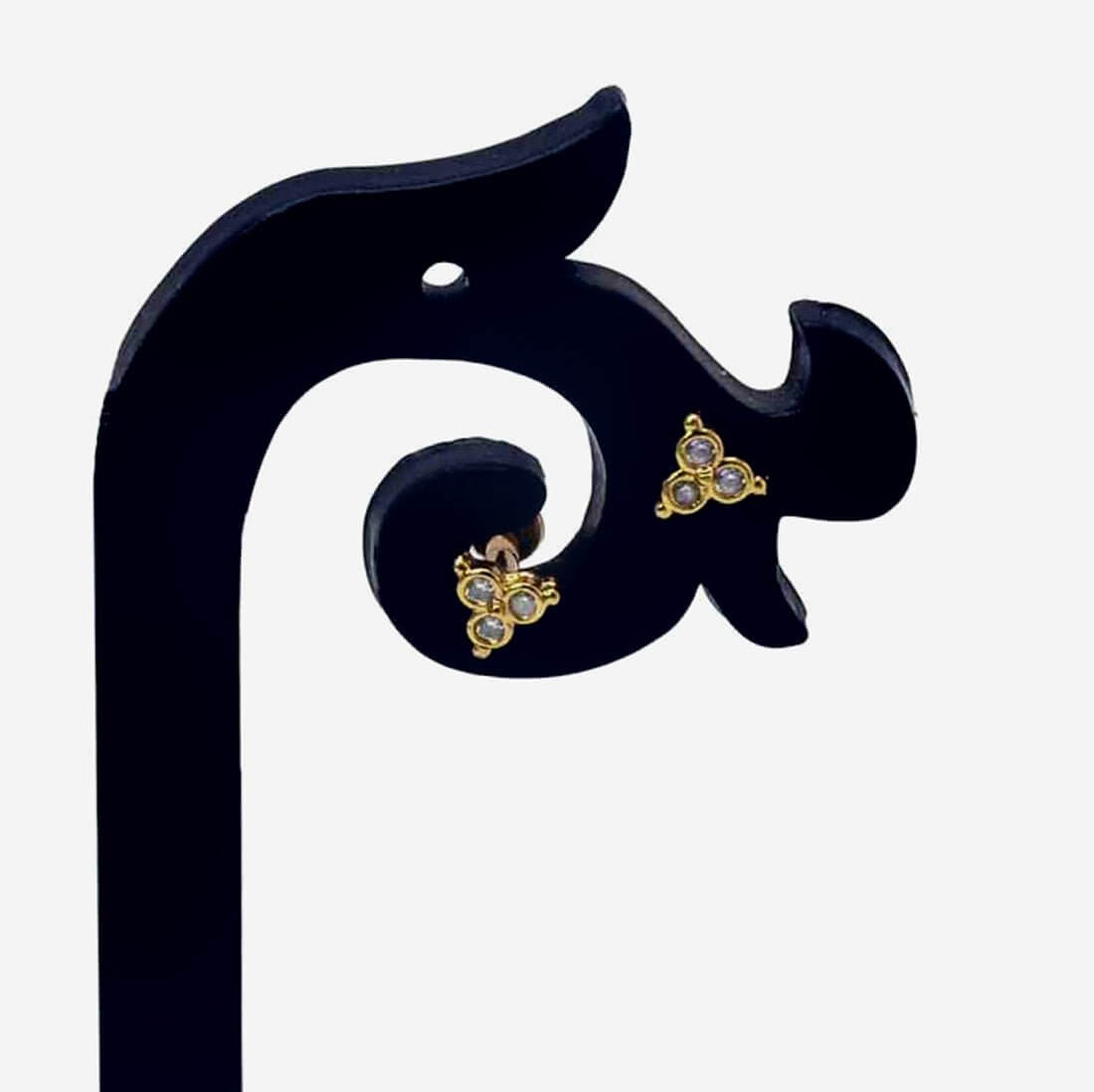 Gold Plated Triple Stone Nose Stud/Second Studs - K Supreme