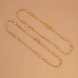 Gold Plated Triple Two - Tone Beads Box Chain Anklets - K Supreme