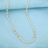 Gold Plated White Pearls And Golden Beads Chain