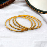 Gold-tone Fashion Stone Bangles Set