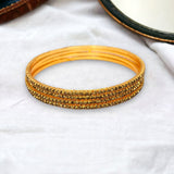 Gold-tone Fashion Stone Bangles Set