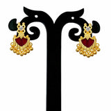 Golden Beads Dangling Gold Plated Palakka Ear Studs - K Supreme