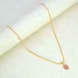 Graceful Gold Plated Leaf Design Stone Pendant - K Supreme