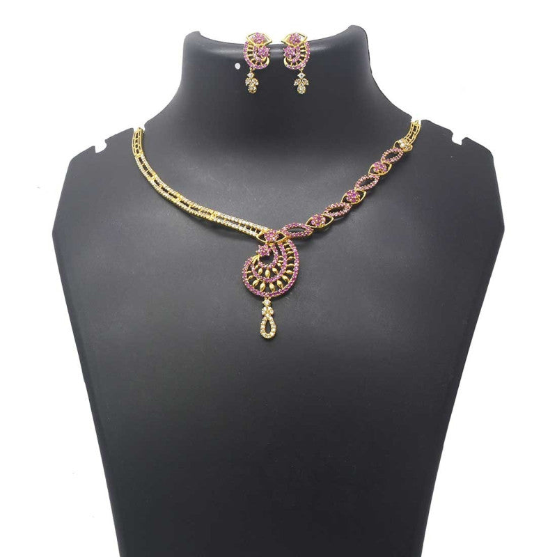 premium-gold-plated-cz-ruby-peacock-necklace