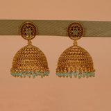 Grand Antique Matte Big Filigree Jhumka Earrings - KSupreme