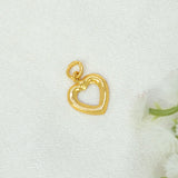 Gold-Plated Open Heart Pendant Charm