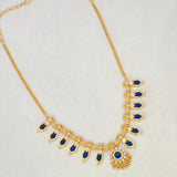 Indian Traditional Nagapadam Necklace - 6 Stones - Blue- K Supreme