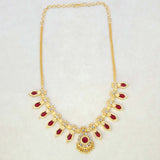 Indian Traditional Nagapadam Necklace - 6 Stones - Red - K Supreme