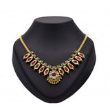 Indian Traditional Nagapadam Necklace - 6 Stones - Red - K Supreme
