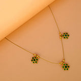 Invisible Chain Triple Small Floral Pendant Necklace - K Supreme
