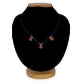 Invisible Chain Triple Small Floral Pendant Necklace - K Supreme