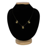 Invisible Chain Triple Small Floral Pendant Necklace - K Supreme