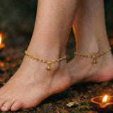 Jingling Gold Plated Ghungroo Charms Bead Anklets - K Supreme
