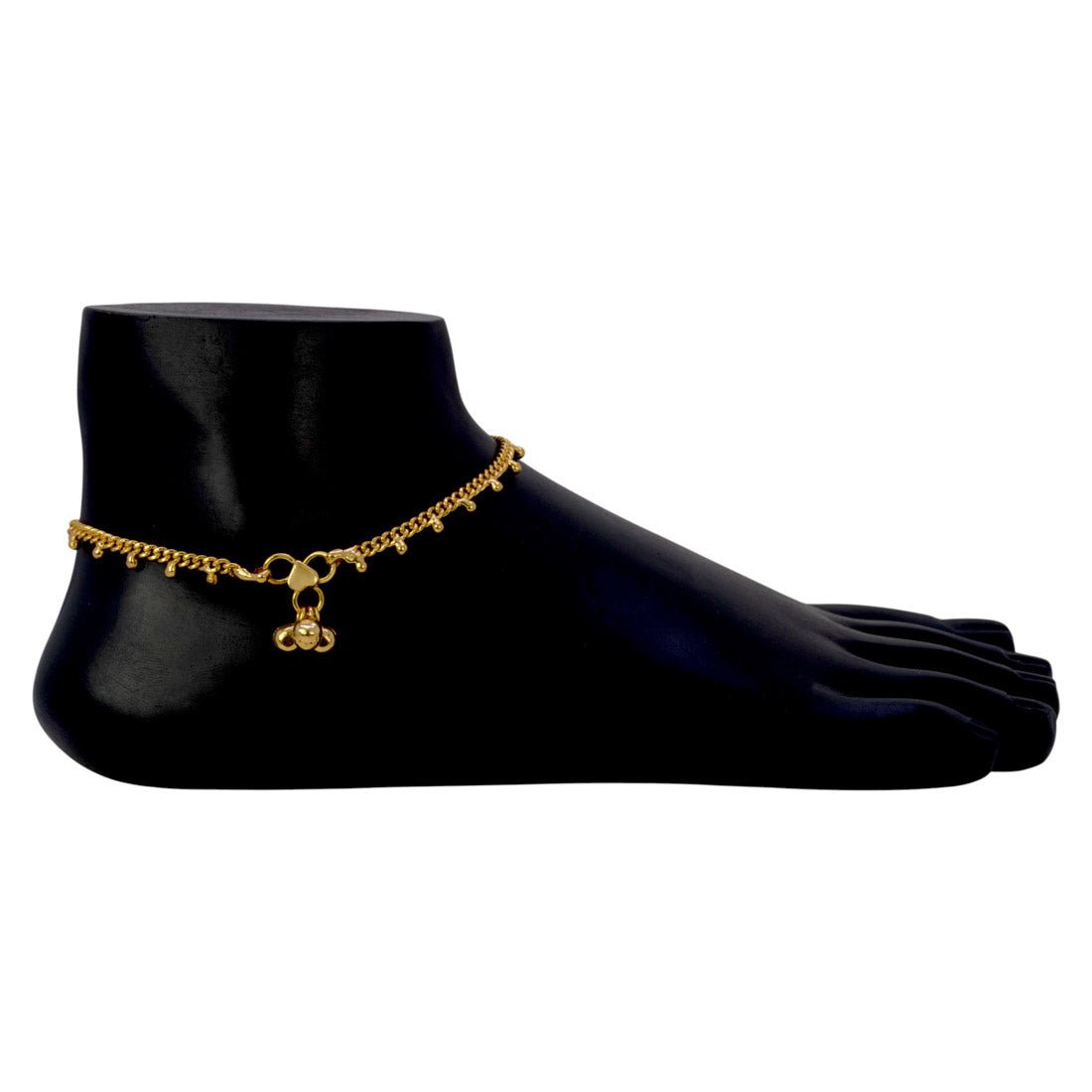 Jingling Gold Plated Ghungroo Charms Bead Anklets - K Supreme