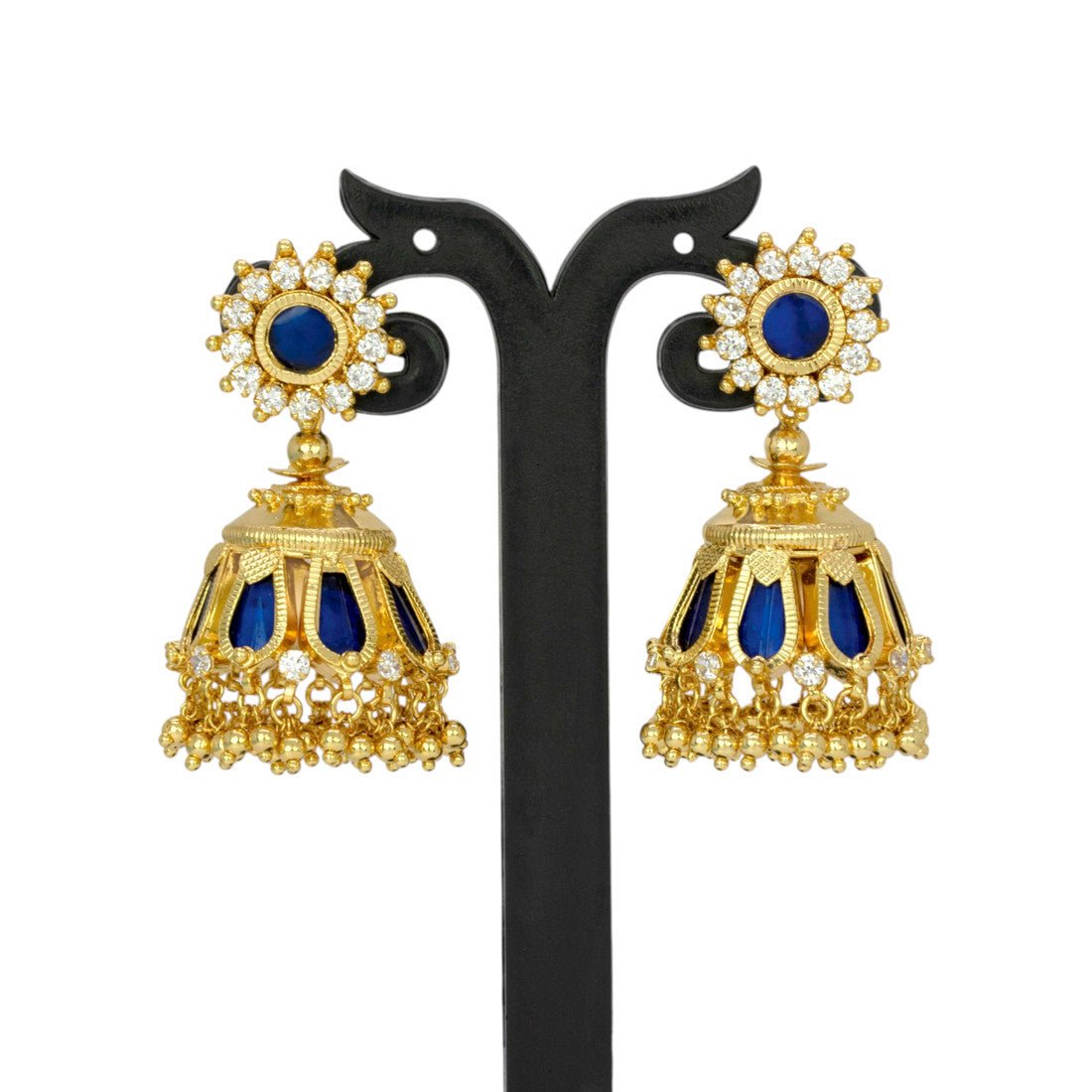 Kerala Bridal Nagapadam Jhumka Earrings with Stones - K Supreme
