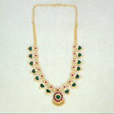 Kerala Gold Plated Palakka Necklace - 7 Stones - K Supreme