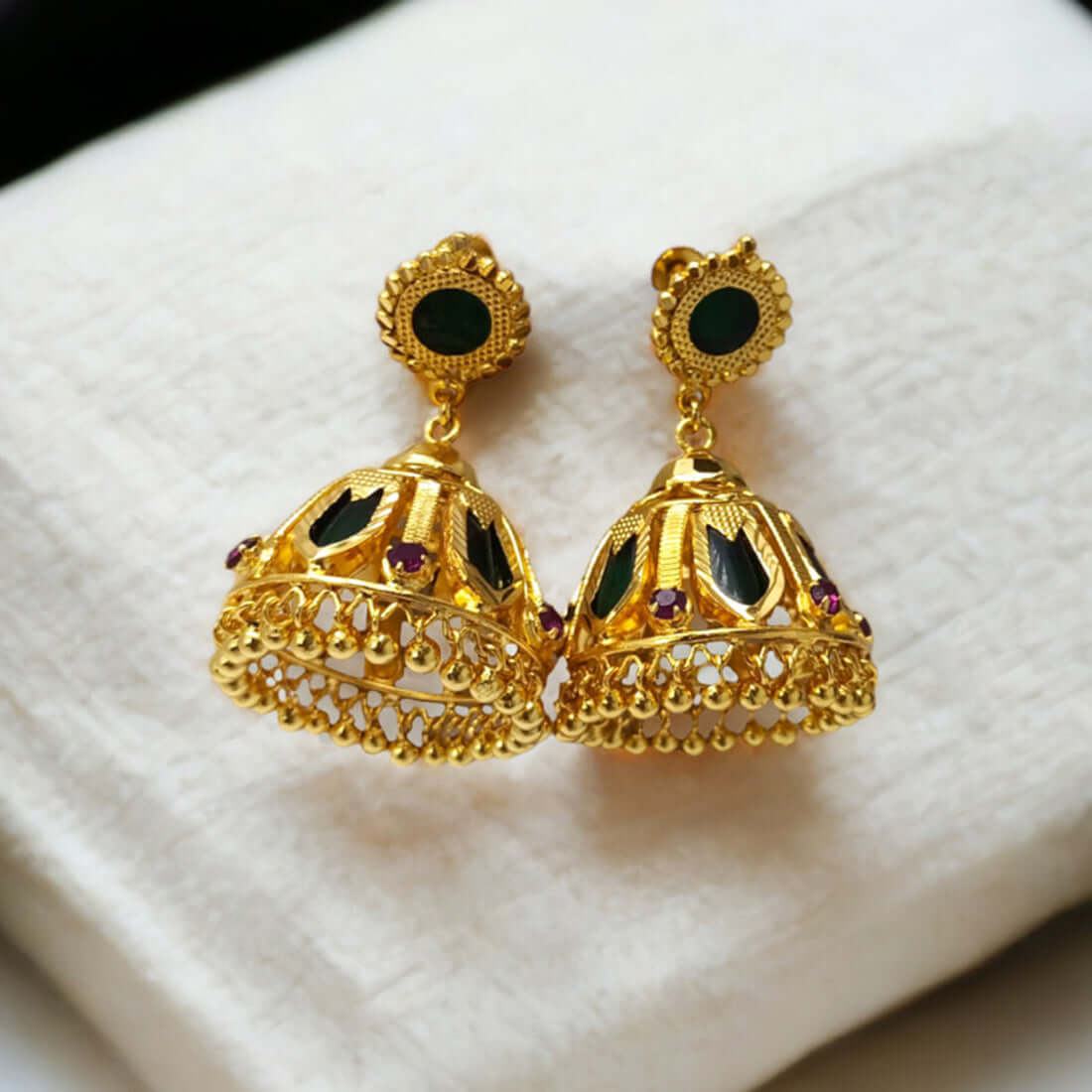 Kerala Premium Gold Plated Nagapadam Jhumka Earrings - K Supreme