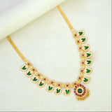 Kerala Traditional Gold Plated Mango Necklace - 7 Stones - K Supreme