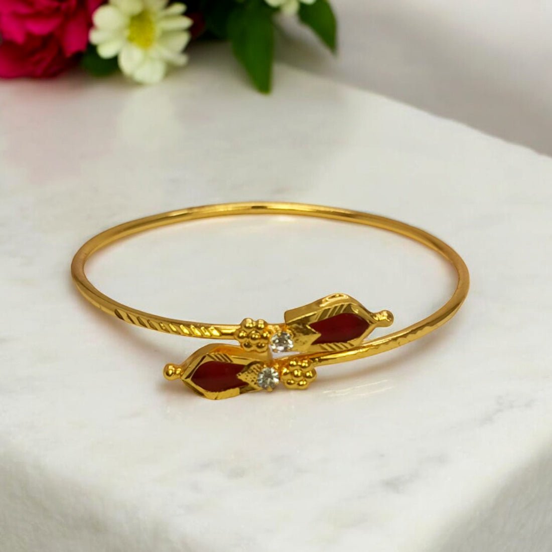 Kerala Traditional Gold Plated Open Nagapadam Bracelet - KSupreme