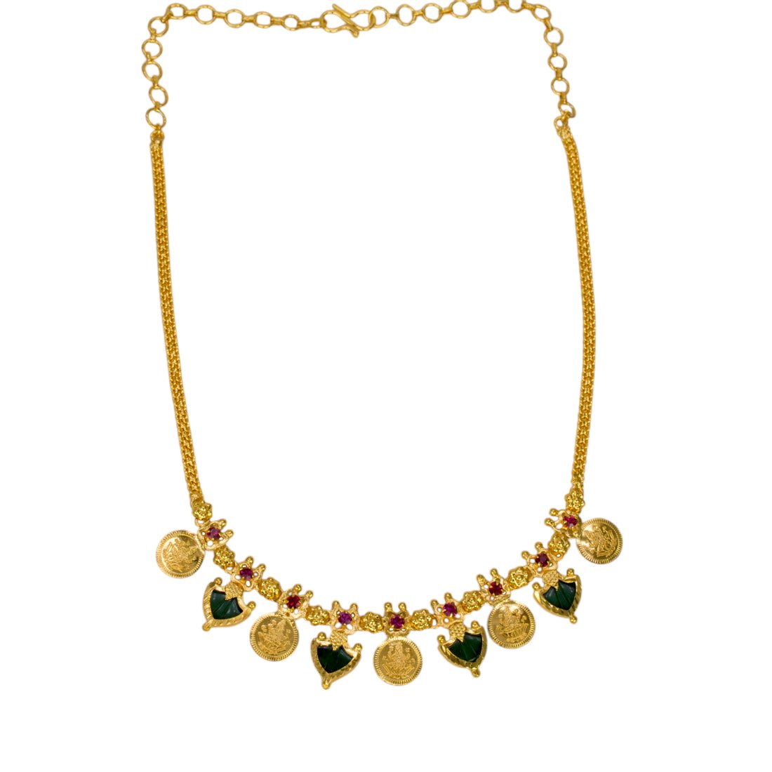 Kerala Traditional Lakshmi Kasu Green Palakka Necklace - KSupreme