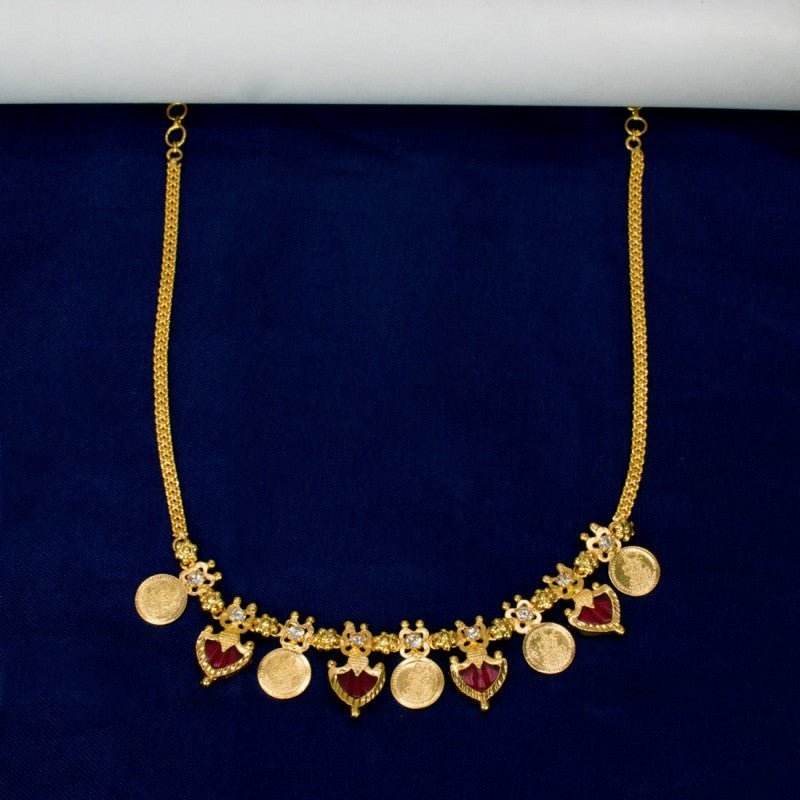 Kerala Traditional Lakshmi Kasu Green Palakka Necklace - KSupreme