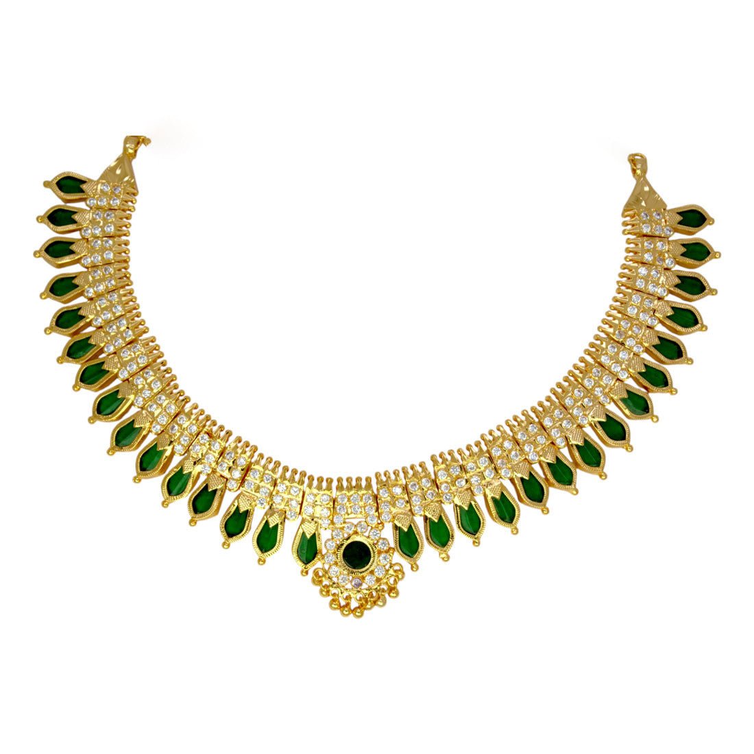 Kerala Traditional Nagapadam CZ Stone Choker Necklace - K Supreme