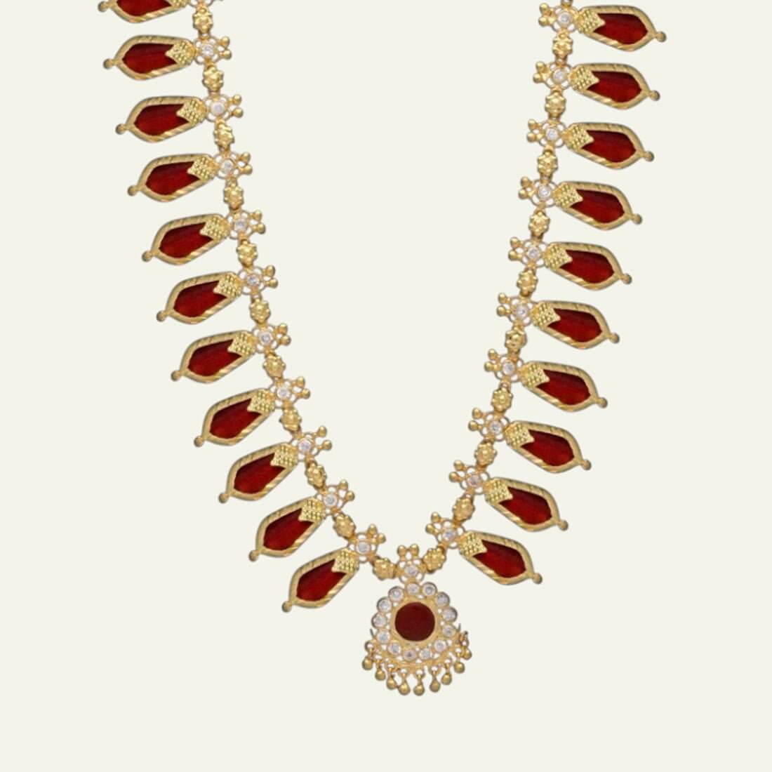 Kerala Traditional Nagapadam Necklace - 11 Stones - K Supreme