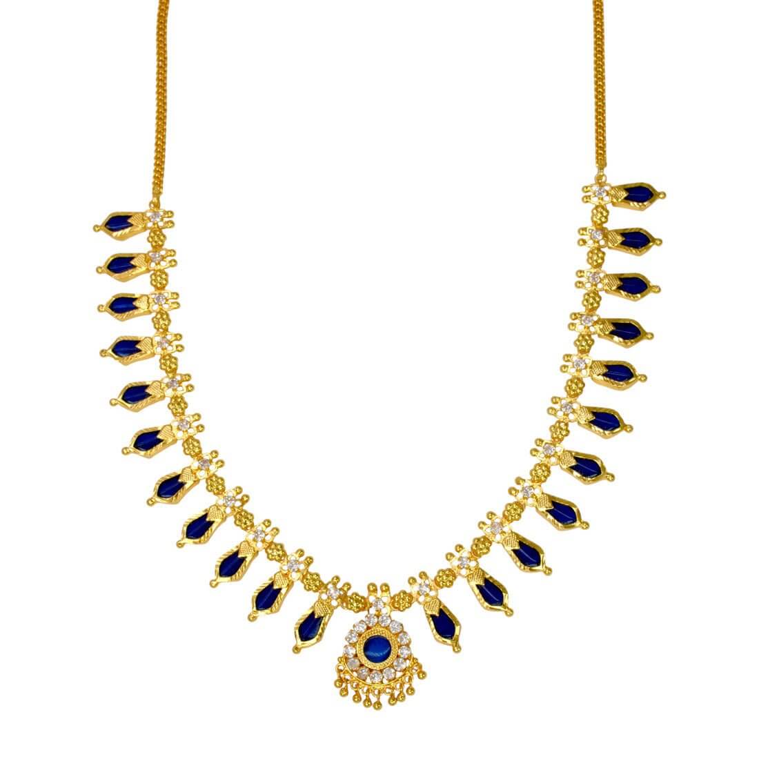 Kerala Traditional Nagapadam Necklace - 11 Stones - K Supreme