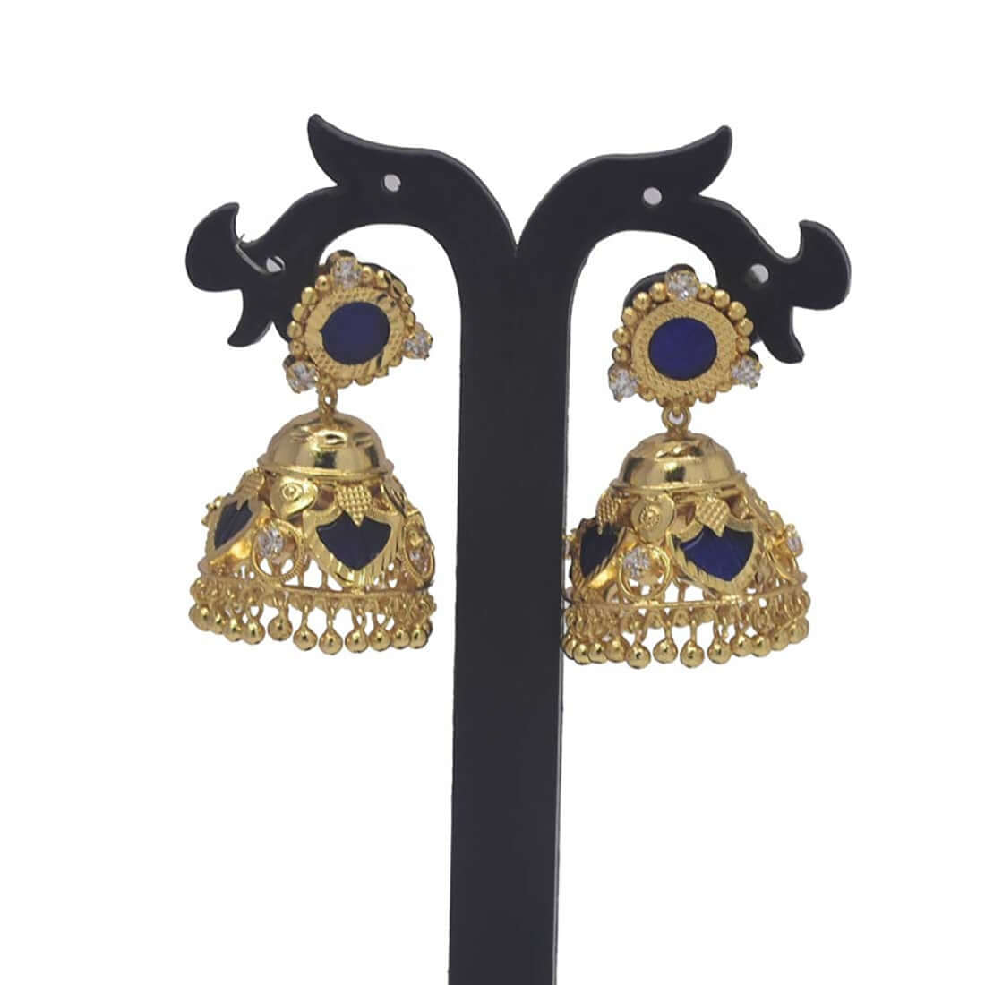 Kerala Traditional Palakka Stone Jhumka Earrings