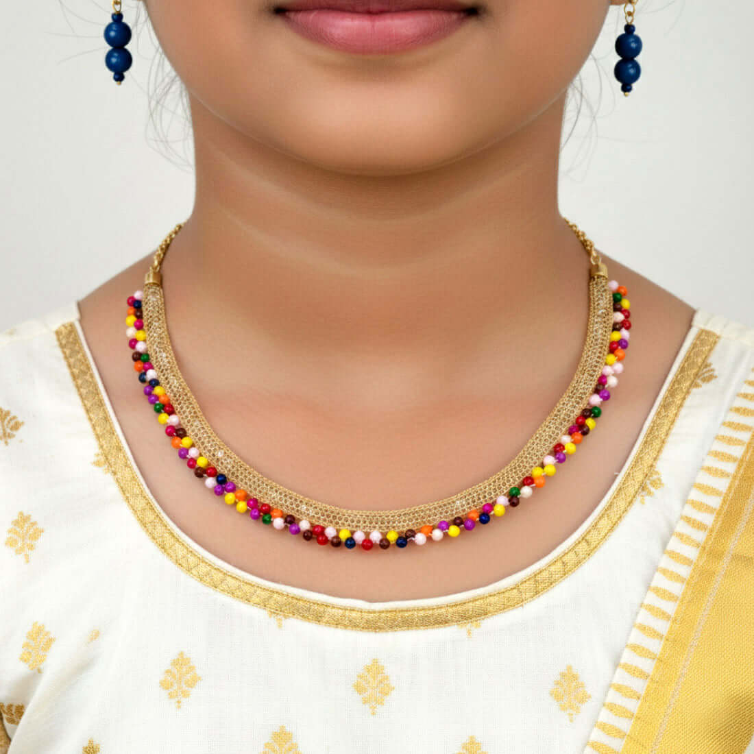 Kids Fashion Mesh Crystal Beaded Necklace Set - K Supreme