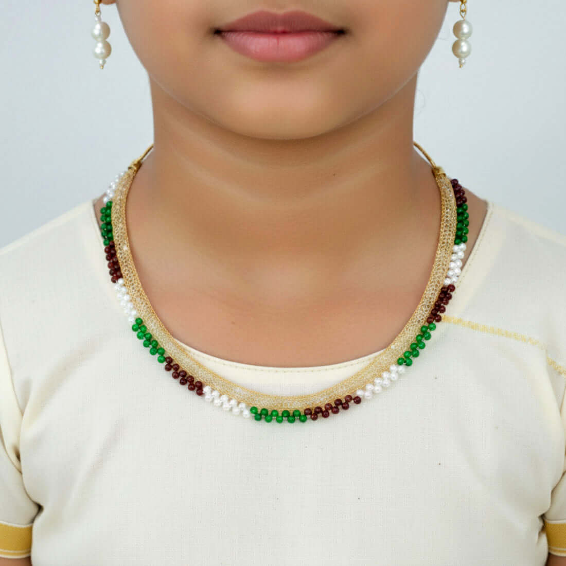 Kids Fashion Mesh Crystal Beaded Necklace Set - K Supreme