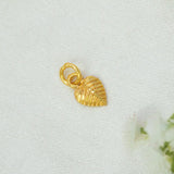 Gold-Plated Leaf Design Heart Pendant For Girls