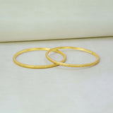 Light - Weight Gold Plated Textured Pipe Bangles - K Supreme