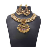 majestic-bridal-antique-pearls-cluster-floral-necklace-set