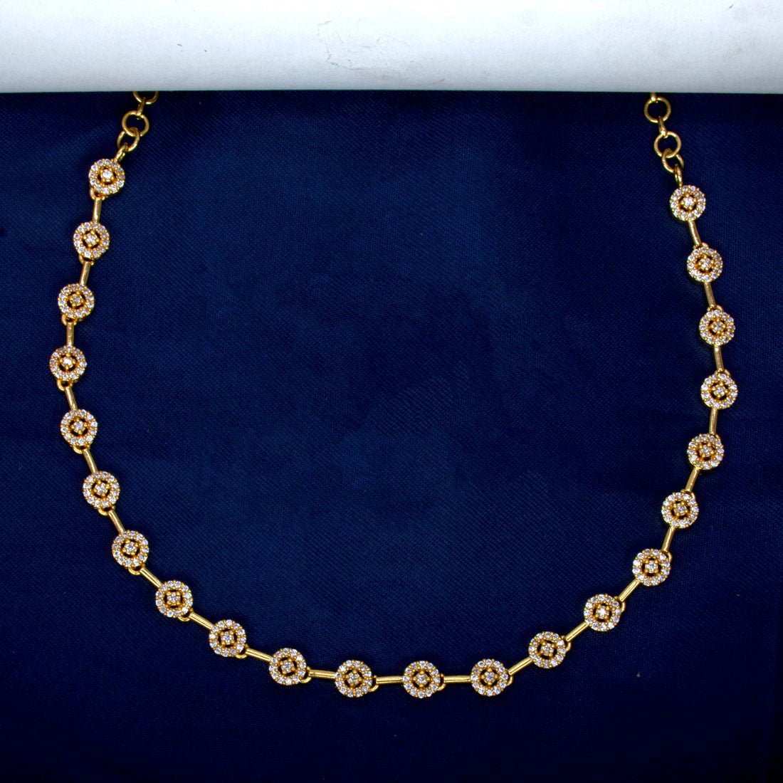 Marvelous Gold Plated Round Stone Necklace - KSupreme