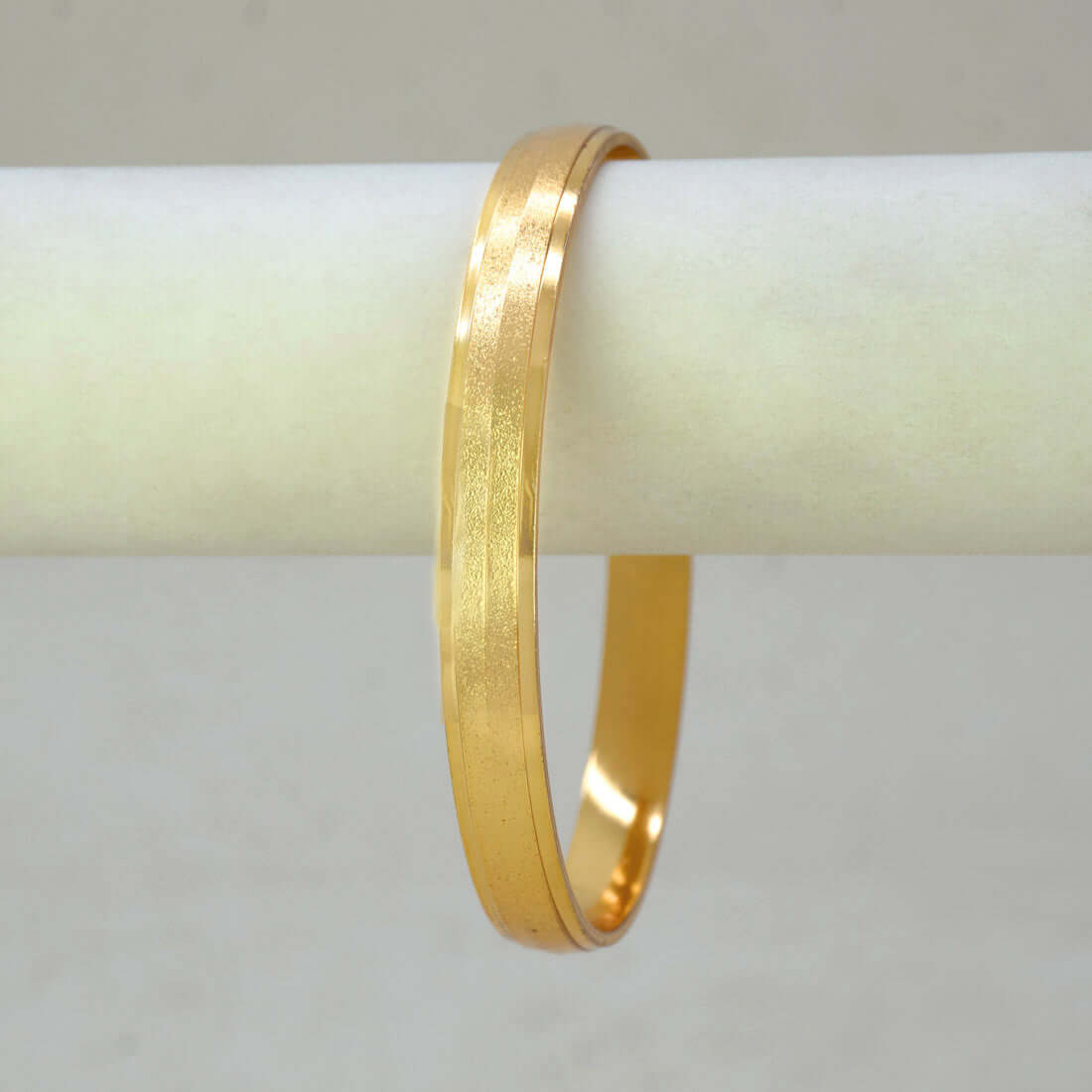 Matte Finish Gold Plated Gent's Kada Bangle - K Supreme