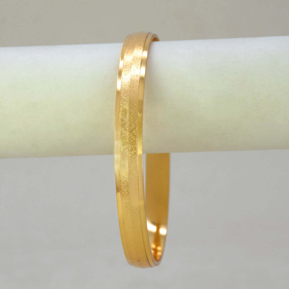 Matte Finish Gold Plated Gent's Kada Bangle - K Supreme